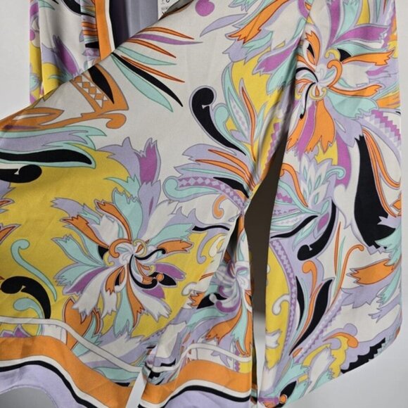 NWT ZARA Satin Printed Short Kimono 70s Lilac with Belt 7929/075 Size XS - Picture 13 of 16